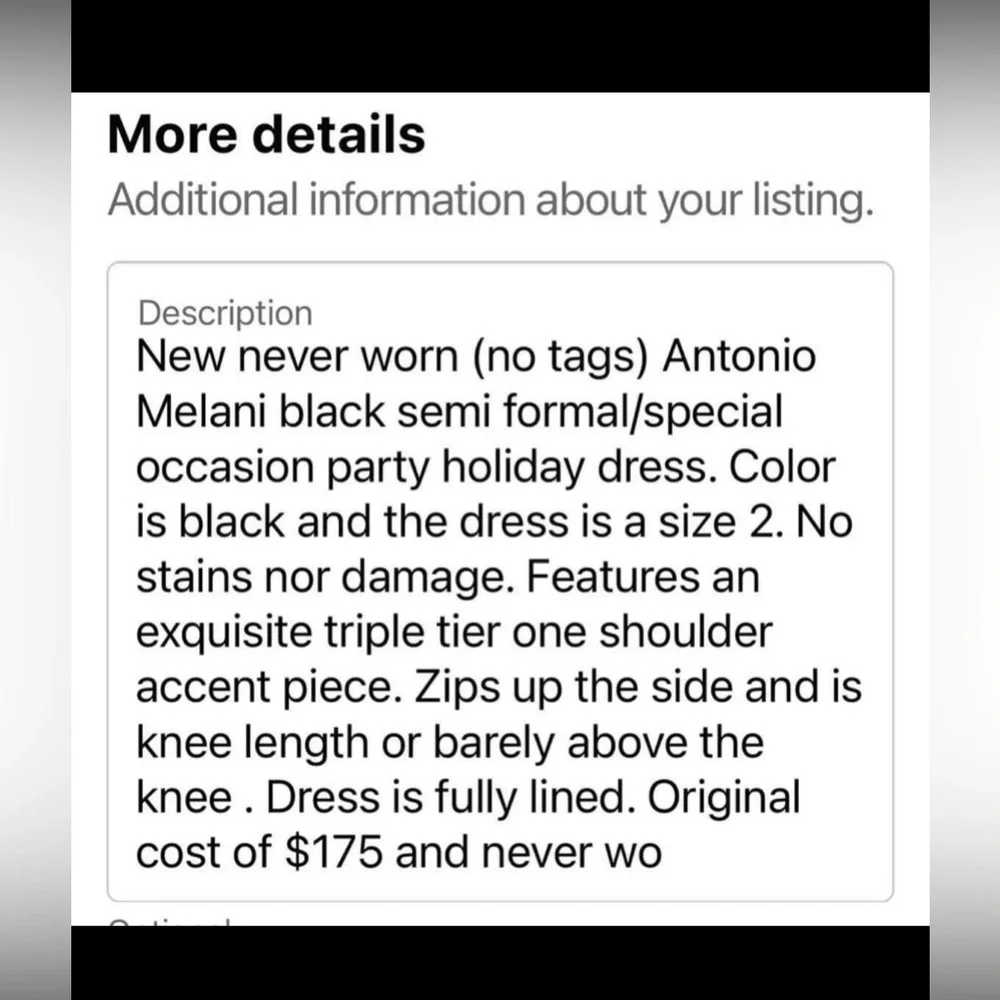 NNW Antonio Melani Black Semiformal Dress Sz 2 - Picture 11 of 11